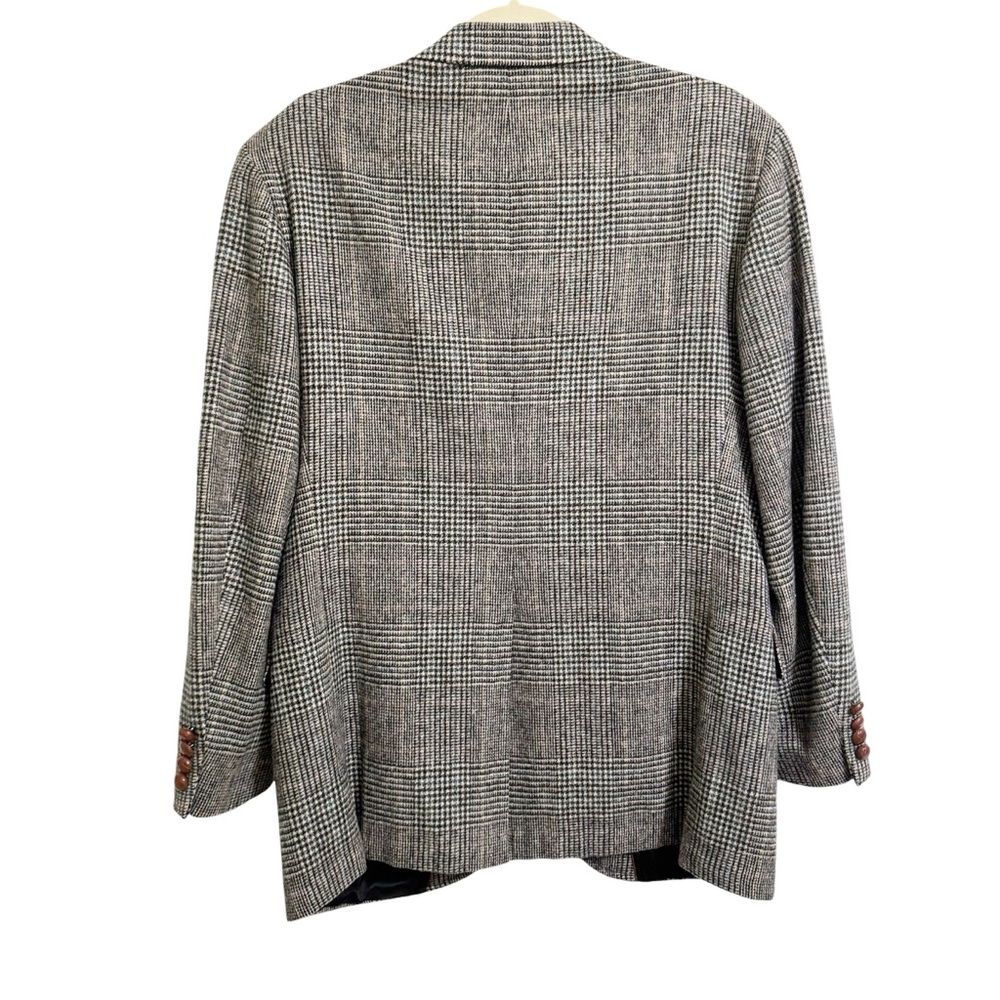 Vintage Classic 100% Wool Blazer Classic Thin Line Plaid Size L - XL - Picture 4 of 10